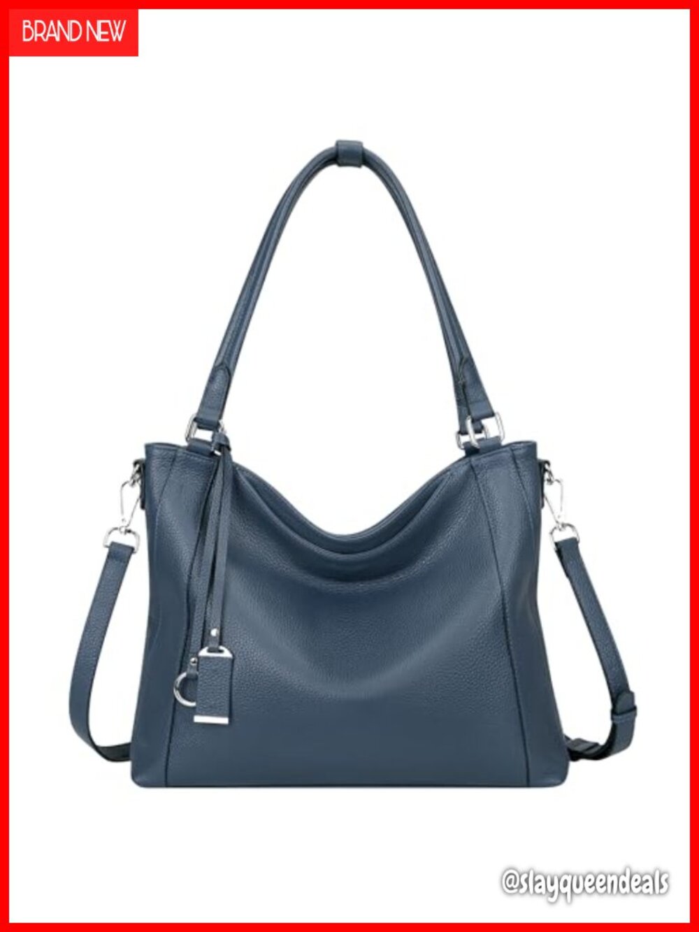 Genuine Leather Soft Large Crossbody Hobo Bag